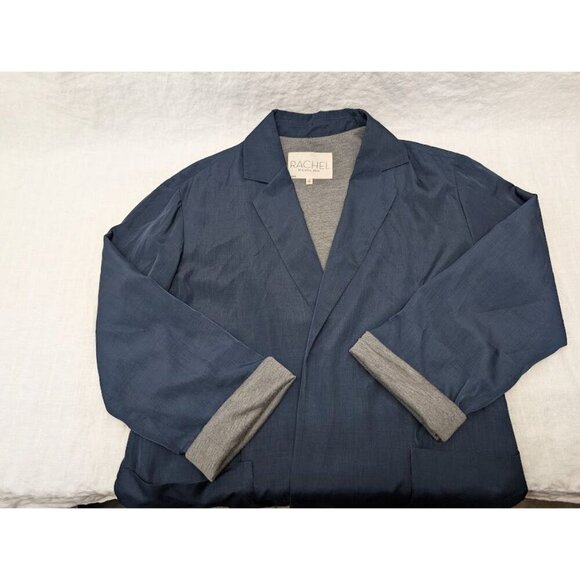 Rachel Roy women's size 10 Navy Blue blazer, soft silky, casual, comfort - Picture 4 of 10